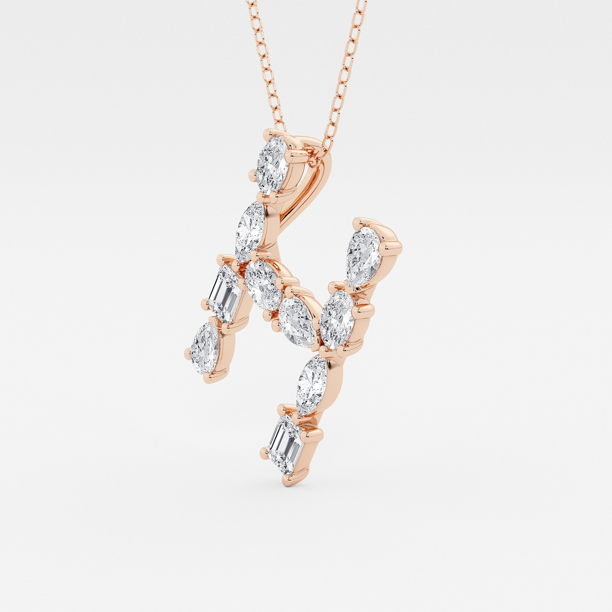 Additional Image 1 for  1 3/4 ctw Mosaic Multi-Shape Initial H Pendant