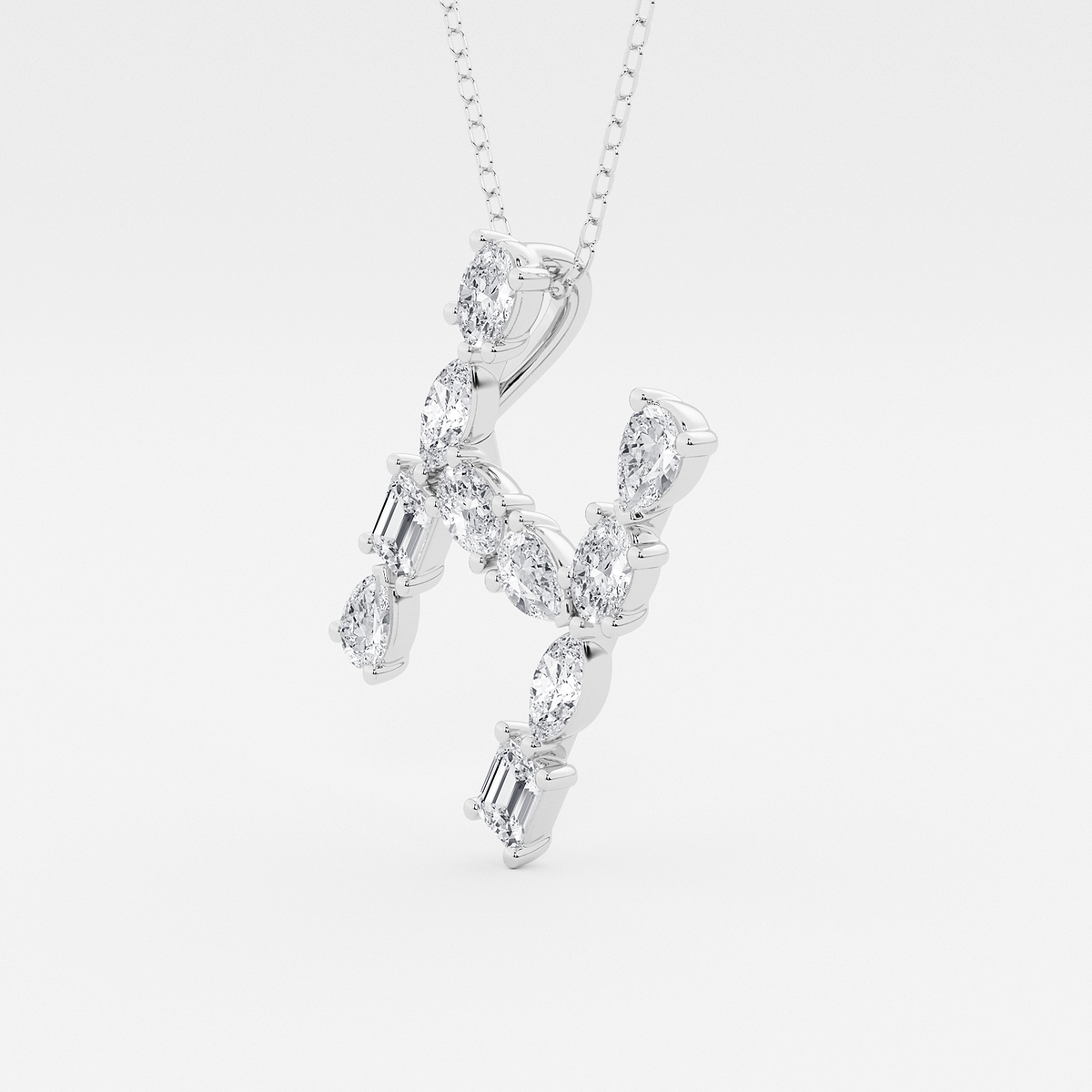 Additional Image 1 for  1 3/4 ctw Mosaic Multi-Shape Initial H Pendant