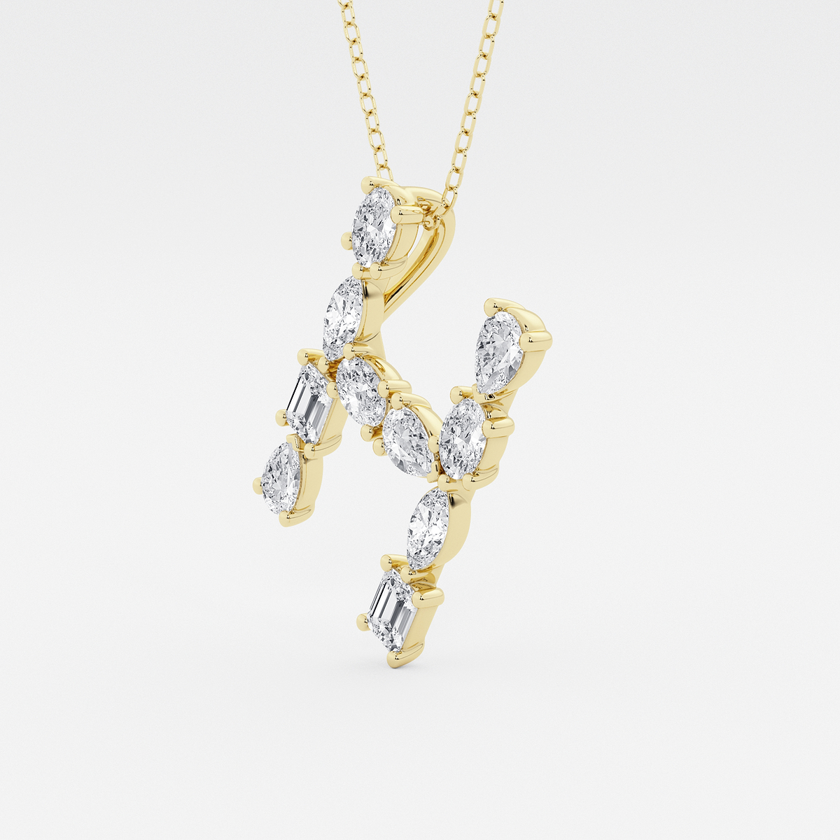 Additional Image 1 for  1 3/4 ctw Mosaic Multi-Shape Initial H Pendant