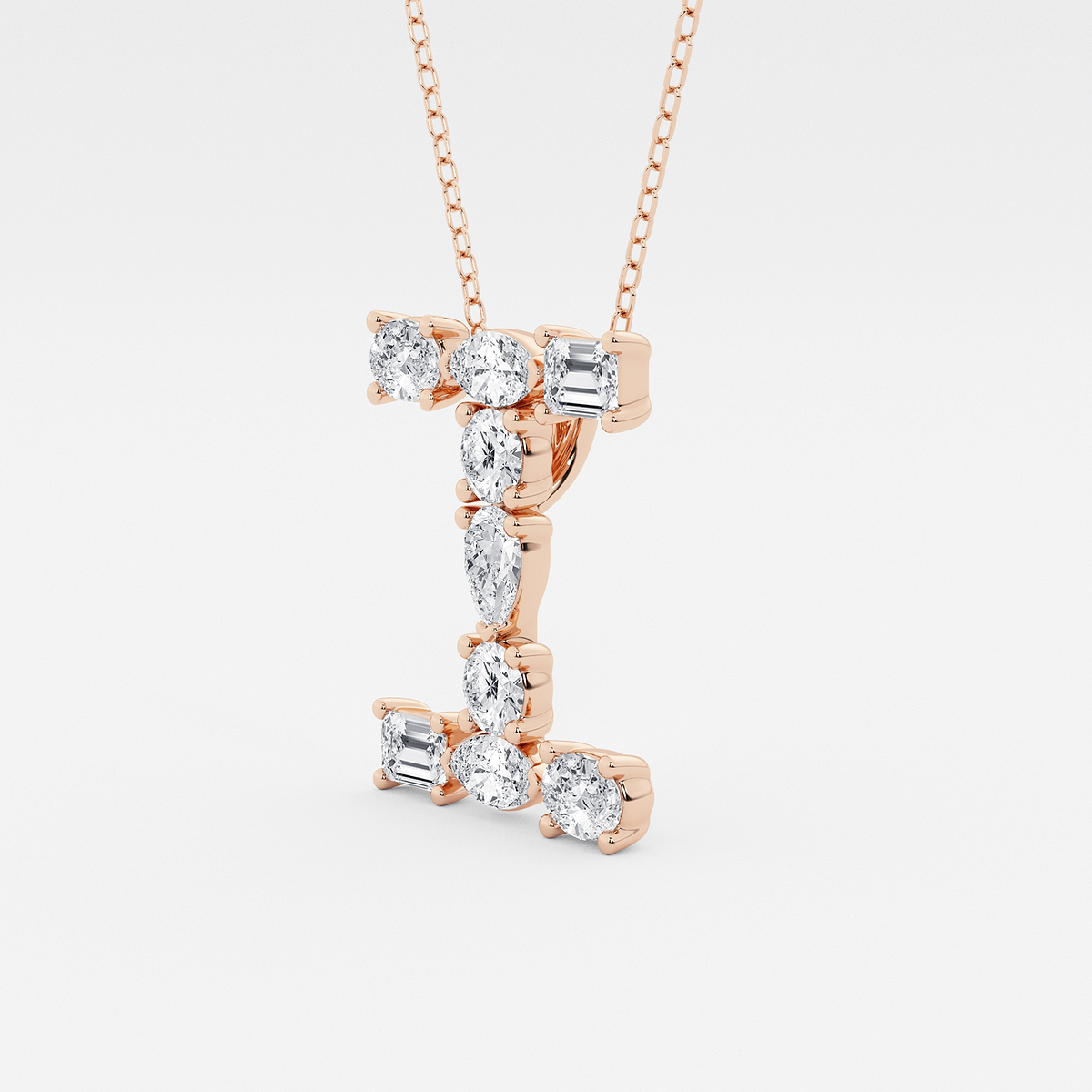 Additional Image 1 for  1 3/4 ctw Mosaic Multi-Shape Initial I Pendant