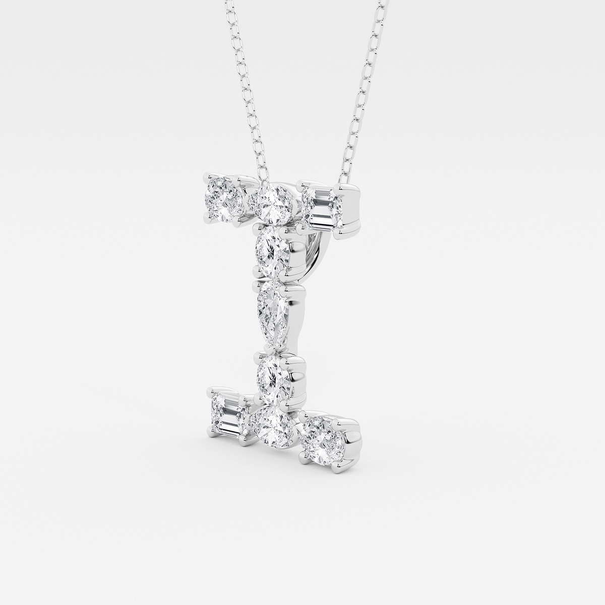 Additional Image 1 for  1 3/4 ctw Mosaic Multi-Shape Initial I Pendant