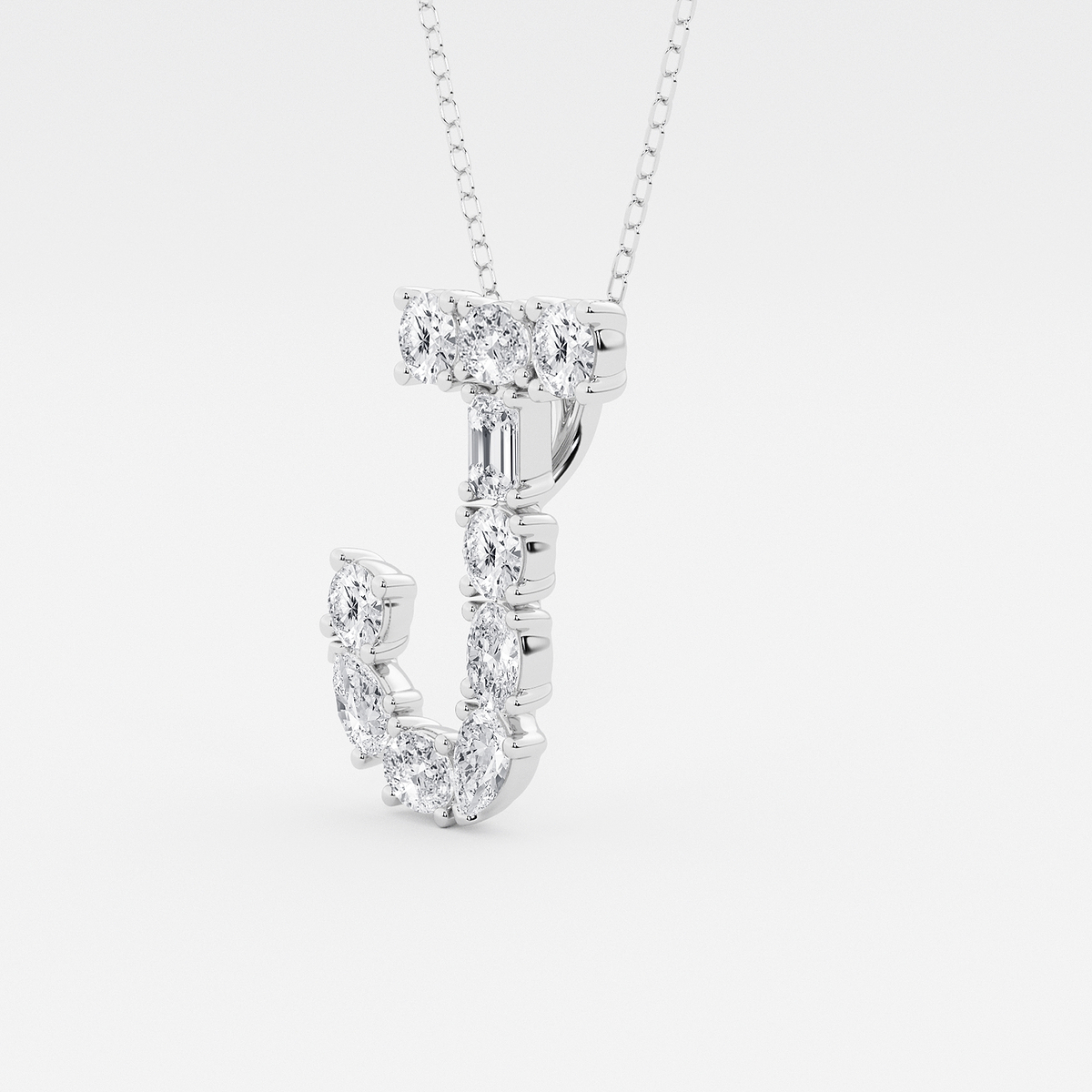 Additional Image 1 for  1 3/4 ctw Mosaic Multi-Shape Initial J Pendant