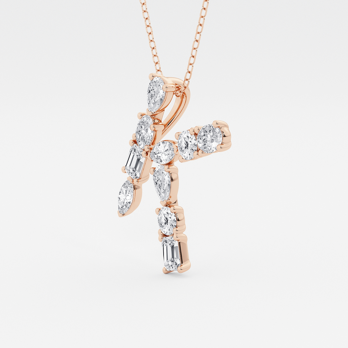 Additional Image 1 for  1 3/4 ctw Mosaic Multi-Shape Initial K Pendant