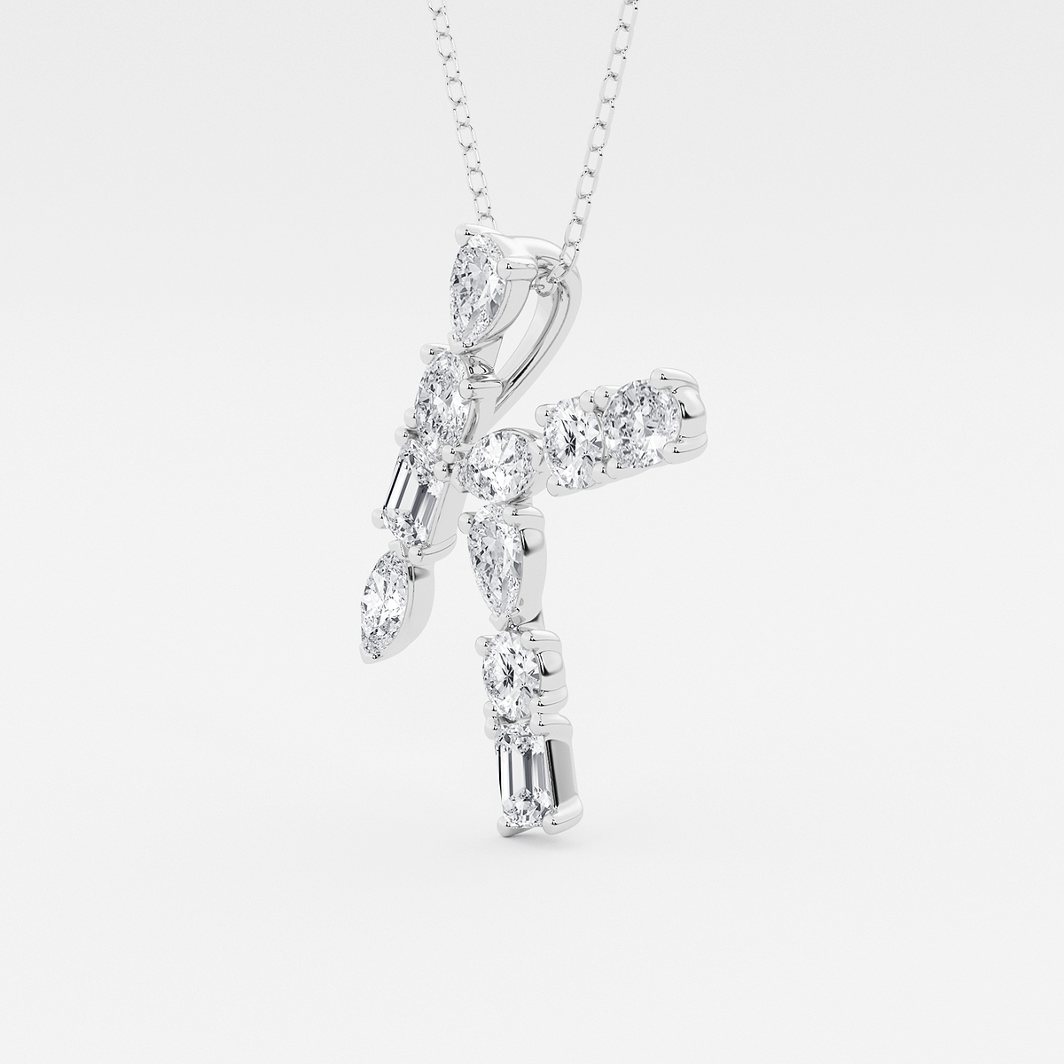 Additional Image 1 for  1 3/4 ctw Mosaic Multi-Shape Initial K Pendant