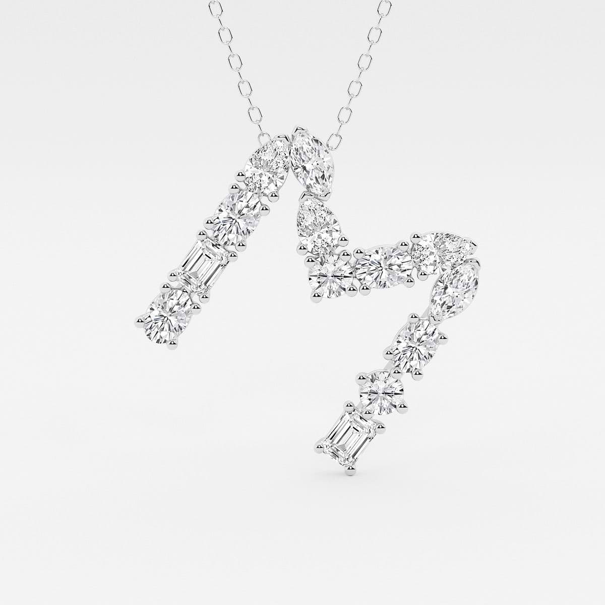 1 3/4 ctw Mosaic Multi-Shape Initial M Fashion Pendant