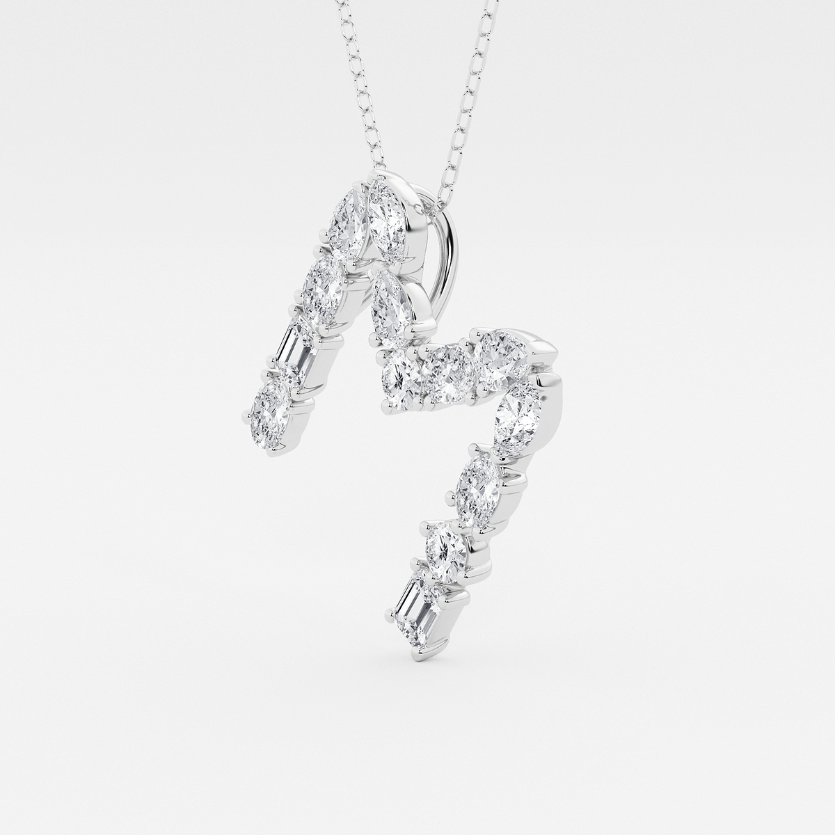 Additional Image 1 for  1 3/4 ctw Mosaic Multi-Shape Initial M Pendant