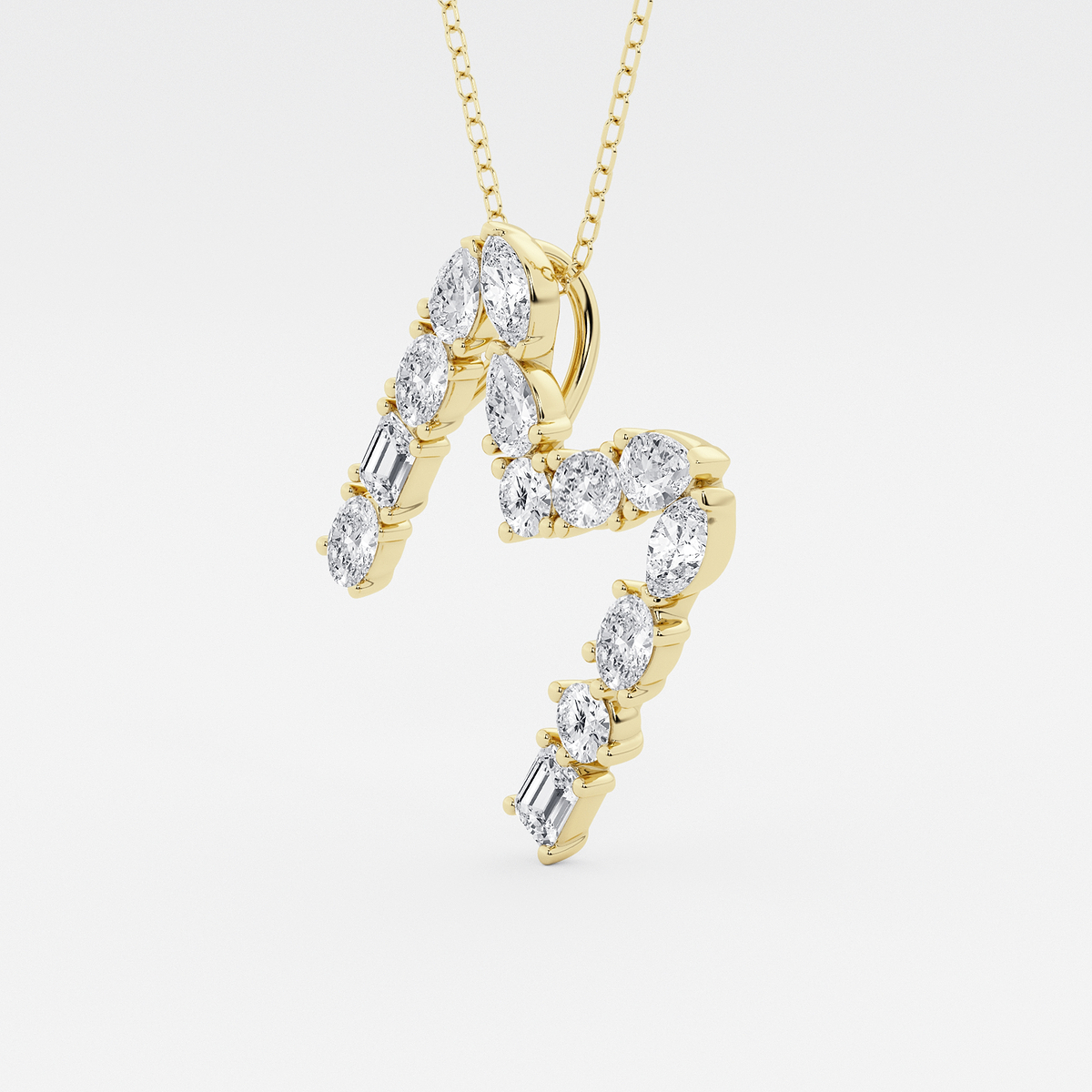 Additional Image 1 for  1 3/4 ctw Mosaic Multi-Shape Initial M Pendant