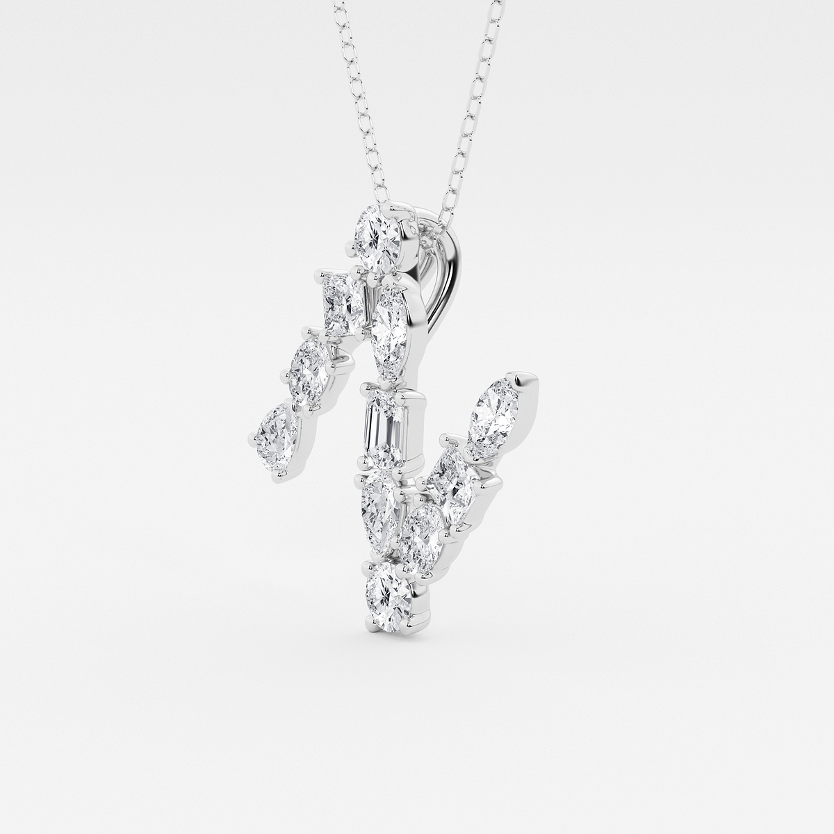 Additional Image 1 for  1 3/4 ctw Mosaic Multi-Shape Initial N Pendant