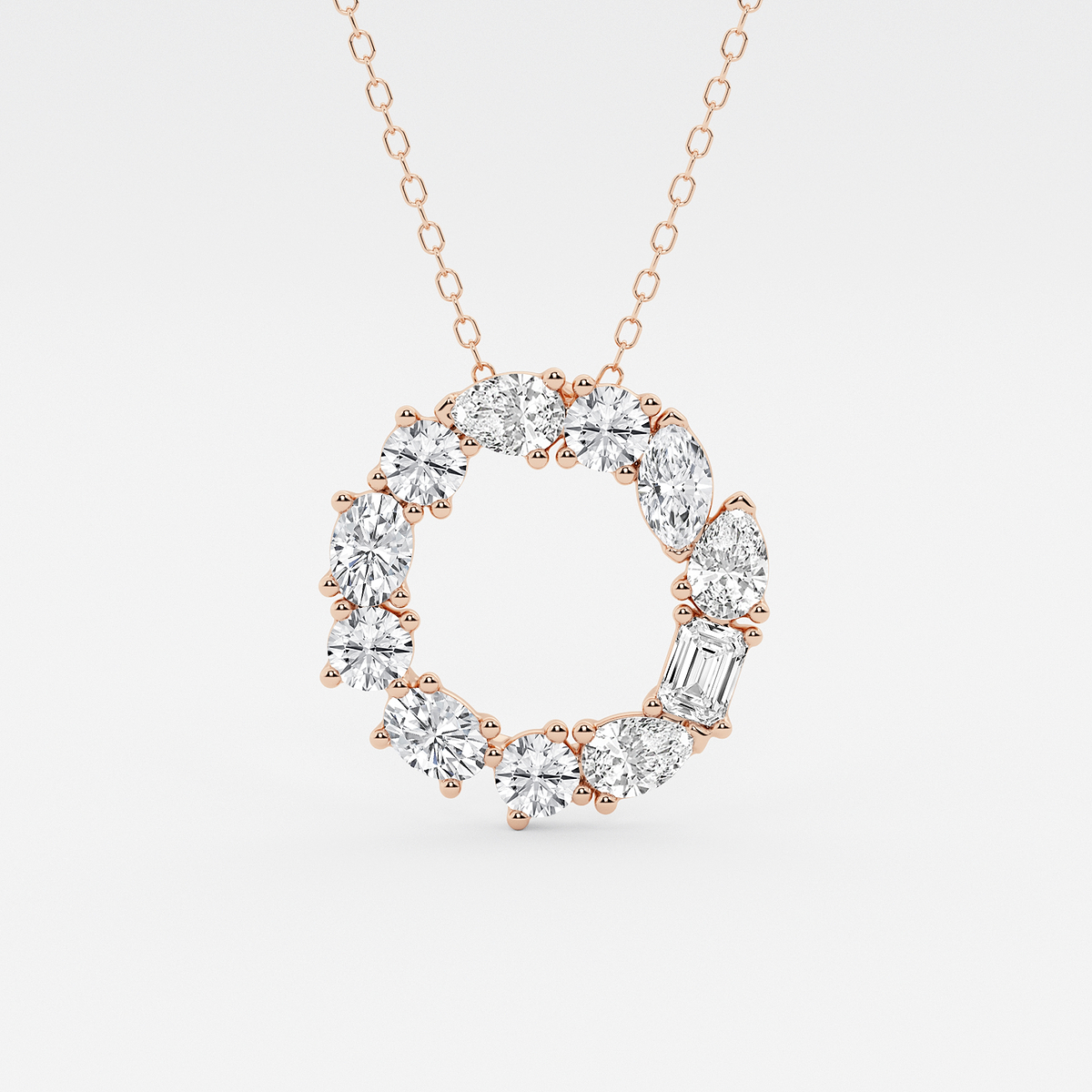 1 3/4 ctw Mosaic Multi-Shape Initial O Pendant