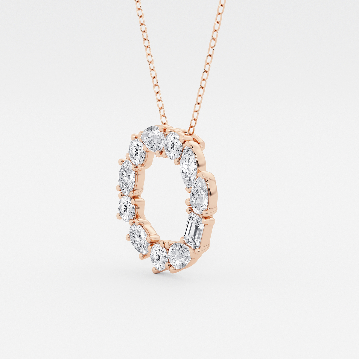 Additional Image 1 for  1 3/4 ctw Mosaic Multi-Shape Initial O Pendant