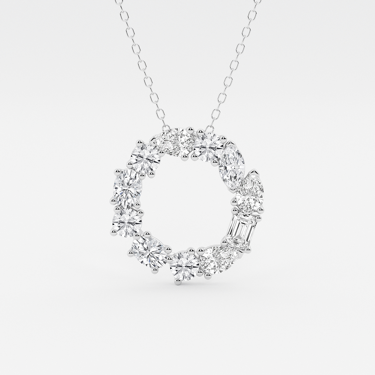 1 3/4 ctw Mosaic Multi-Shape Initial O Pendant