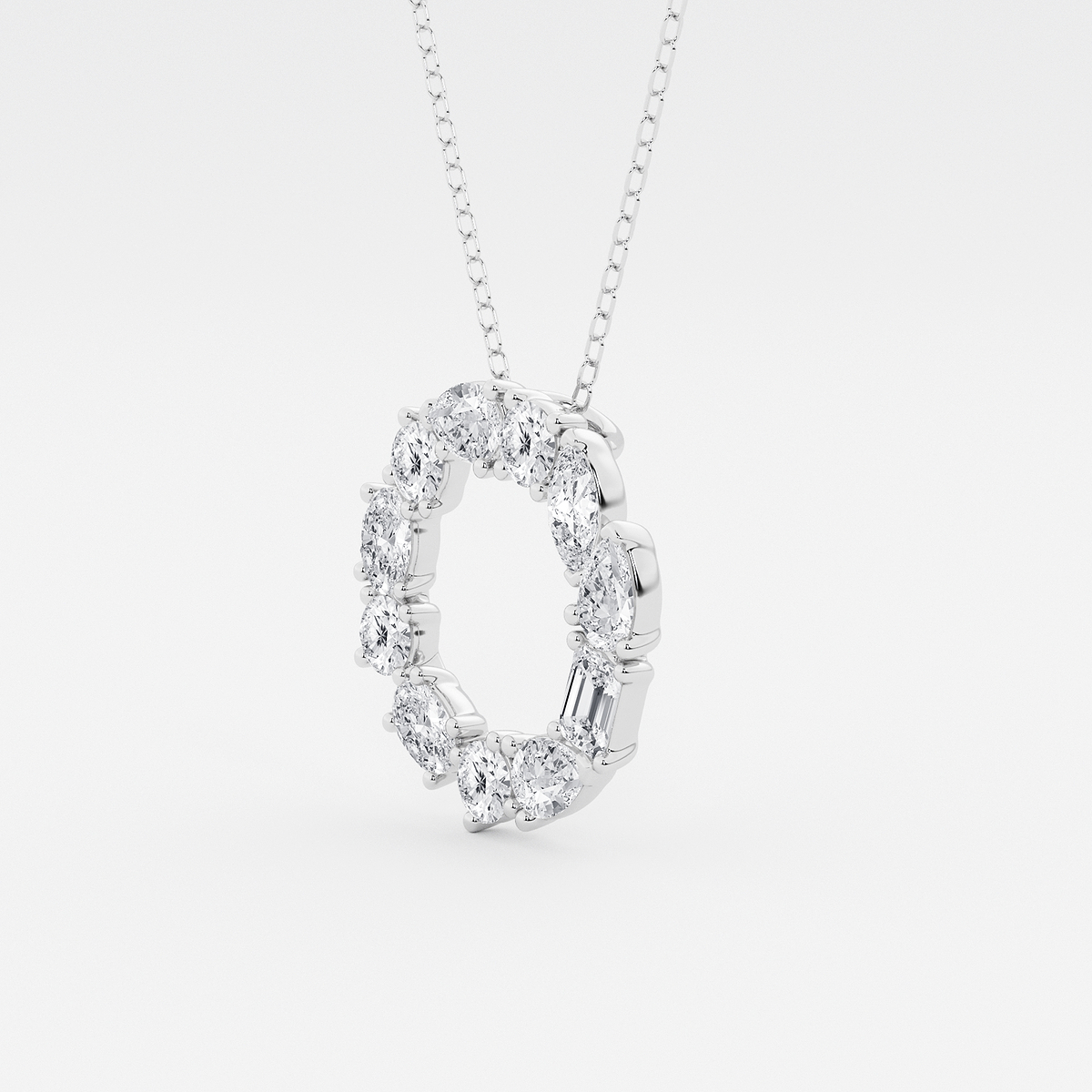 Additional Image 1 for  1 3/4 ctw Mosaic Multi-Shape Initial O Pendant
