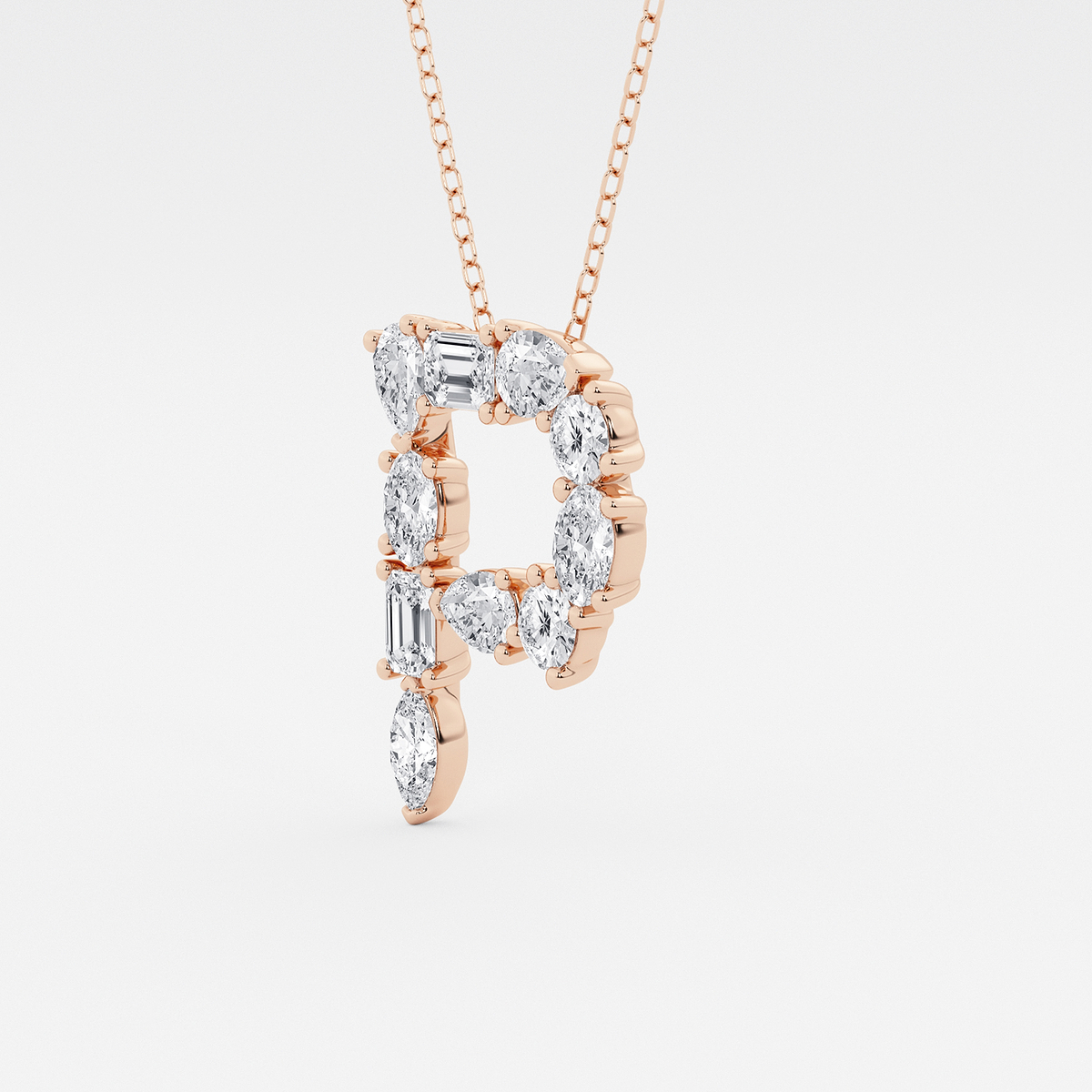 Additional Image 1 for  1 3/4 ctw Mosaic Multi-Shape Initial P Pendant