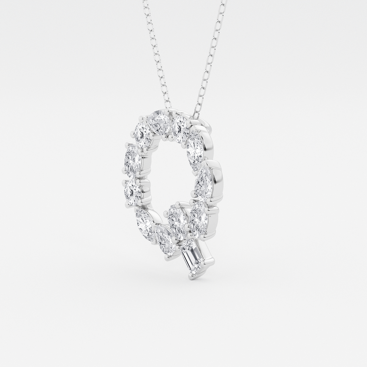 Additional Image 1 for  1 3/4 ctw Mosaic Multi-Shape Initial Q Pendant