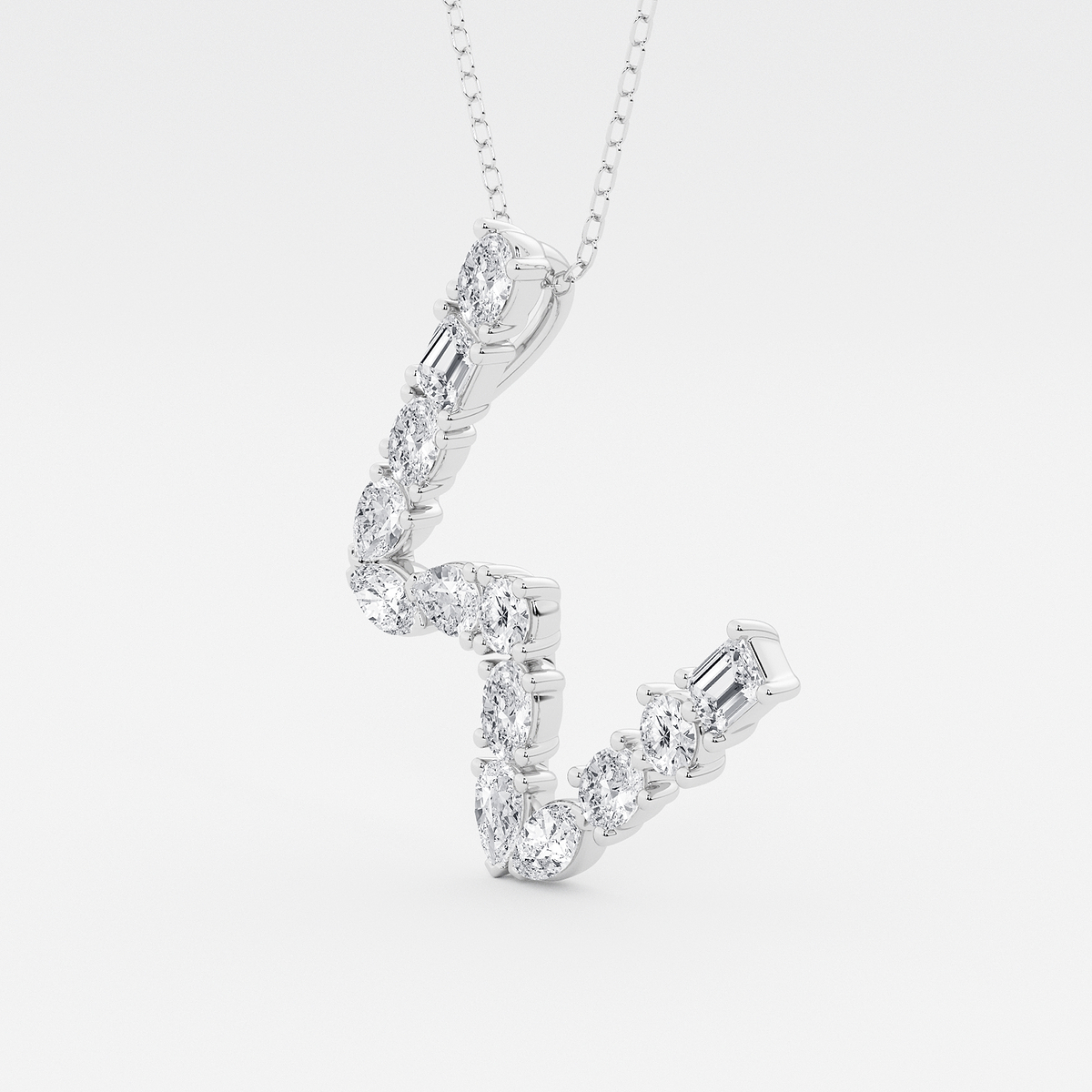 Additional Image 1 for  1 3/4 ctw Mosaic Multi-Shape Initial W Pendant