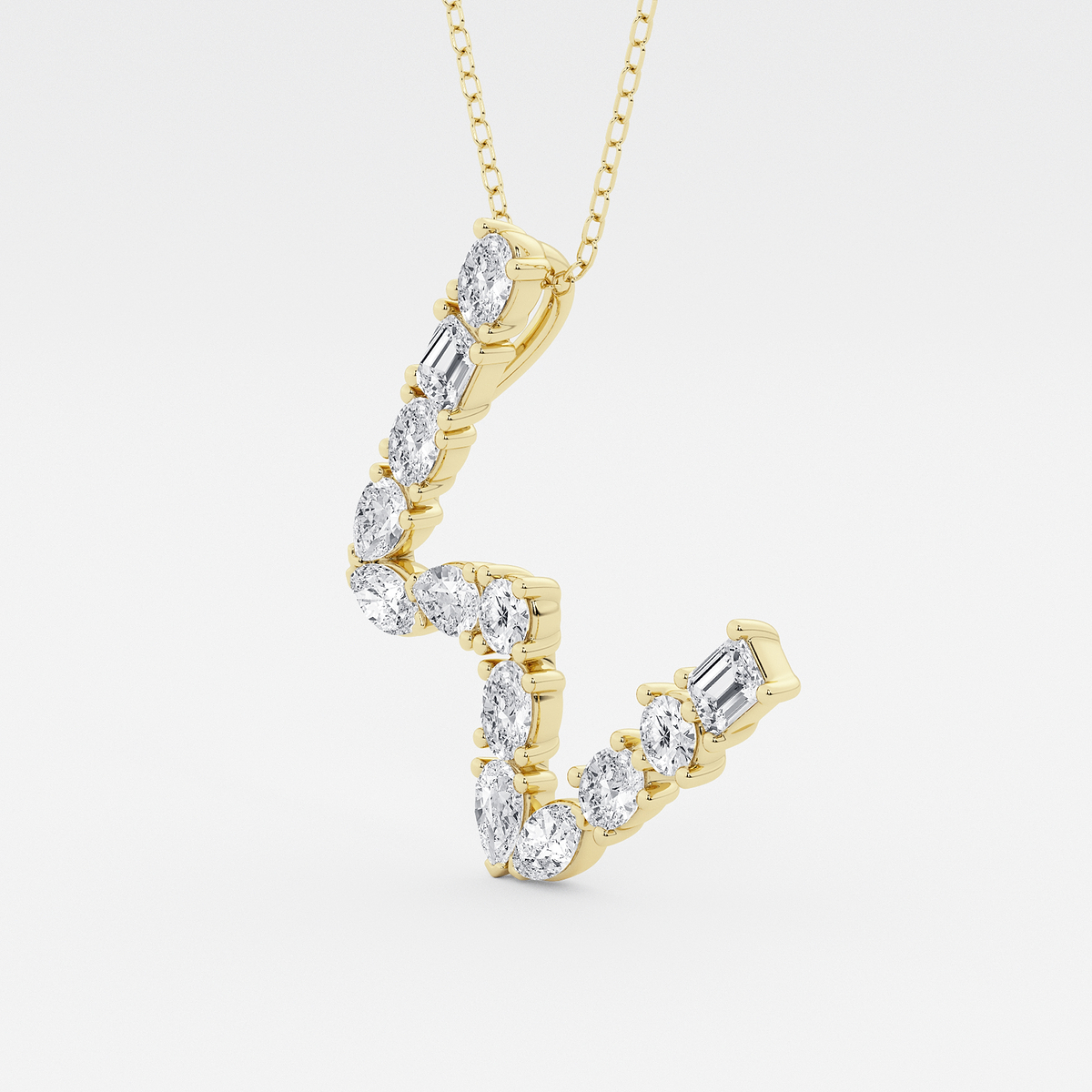 Additional Image 1 for  1 3/4 ctw Mosaic Multi-Shape Initial W Pendant