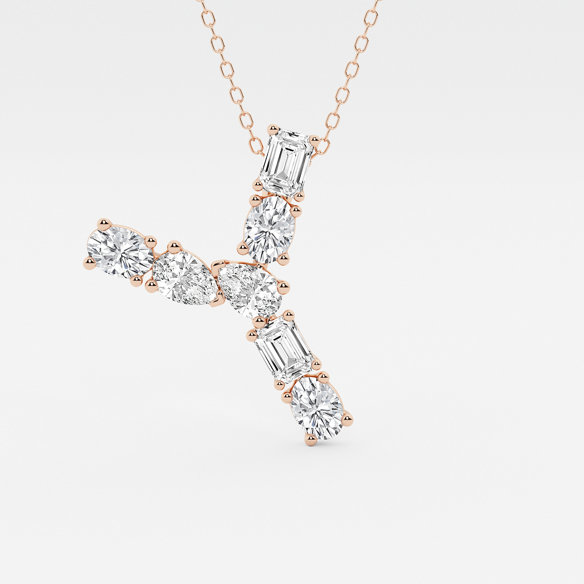 1 3/4 ctw Mosaic Multi-Shape Initial Y Pendant