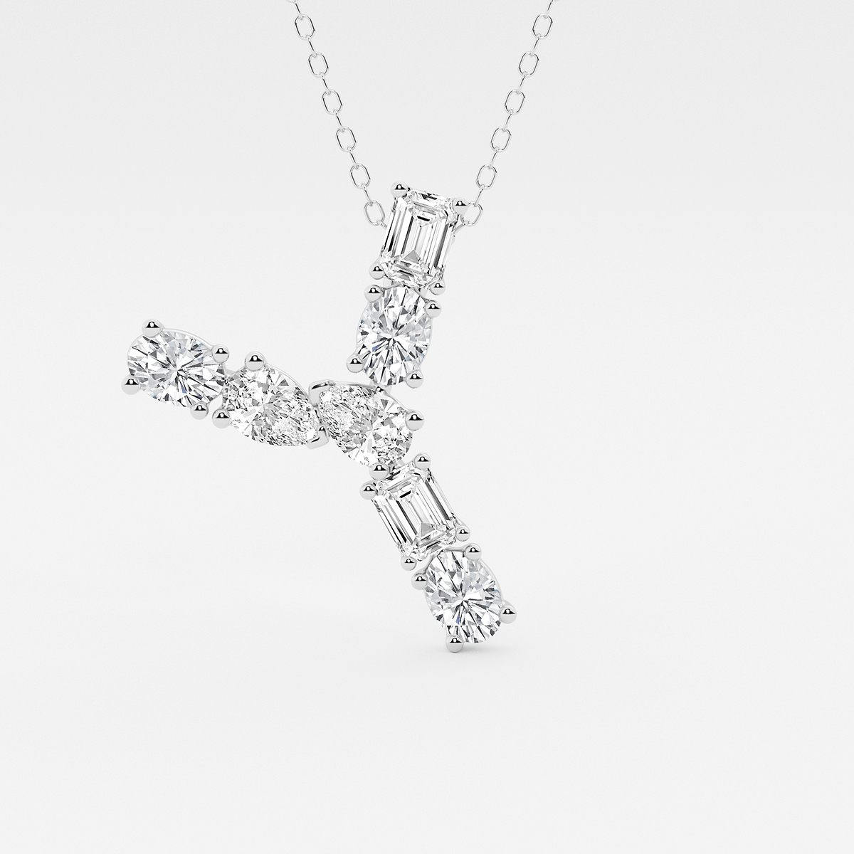 1 3/4 ctw Mosaic Multi-Shape Initial Y Pendant