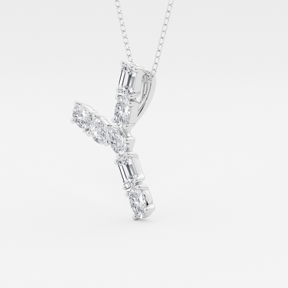Additional Image 1 for  1 3/4 ctw Mosaic Multi-Shape Initial Y Pendant