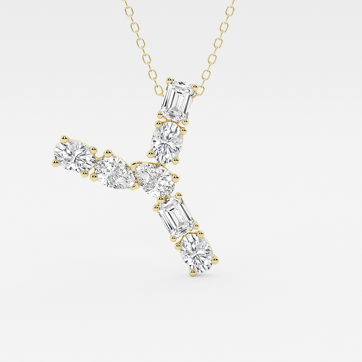 1 3/4 ctw Mosaic Multi-Shape Initial Y Pendant