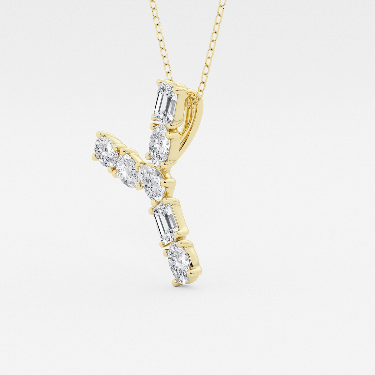 Additional Image 1 for  1 3/4 ctw Mosaic Multi-Shape Initial Y Pendant