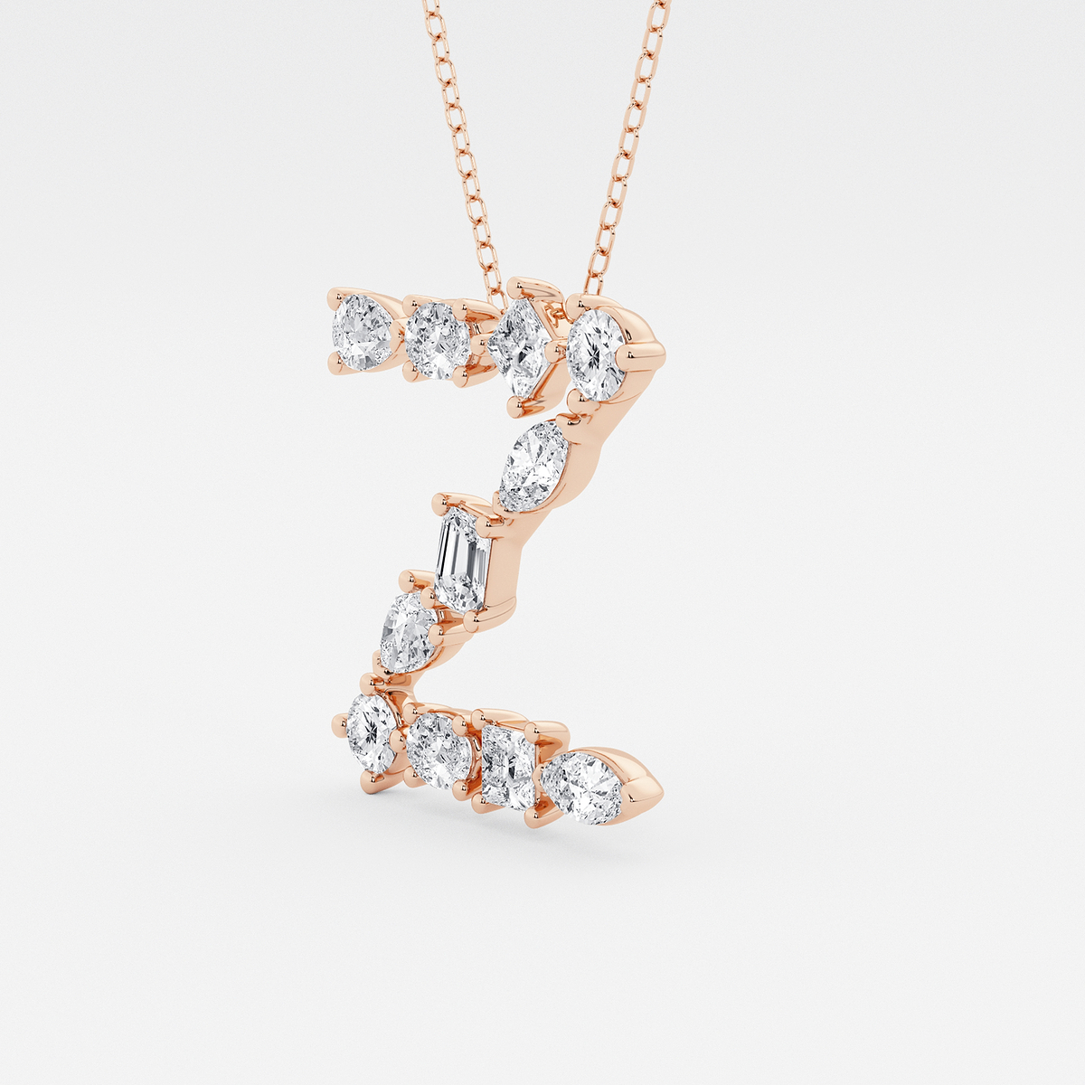 Additional Image 1 for  1 3/4 ctw Mosaic Multi-Shape Initial Z Pendant