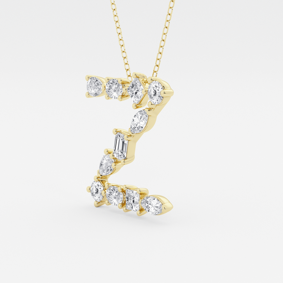 Additional Image 1 for  1 3/4 ctw Mosaic Multi-Shape Initial Z Pendant