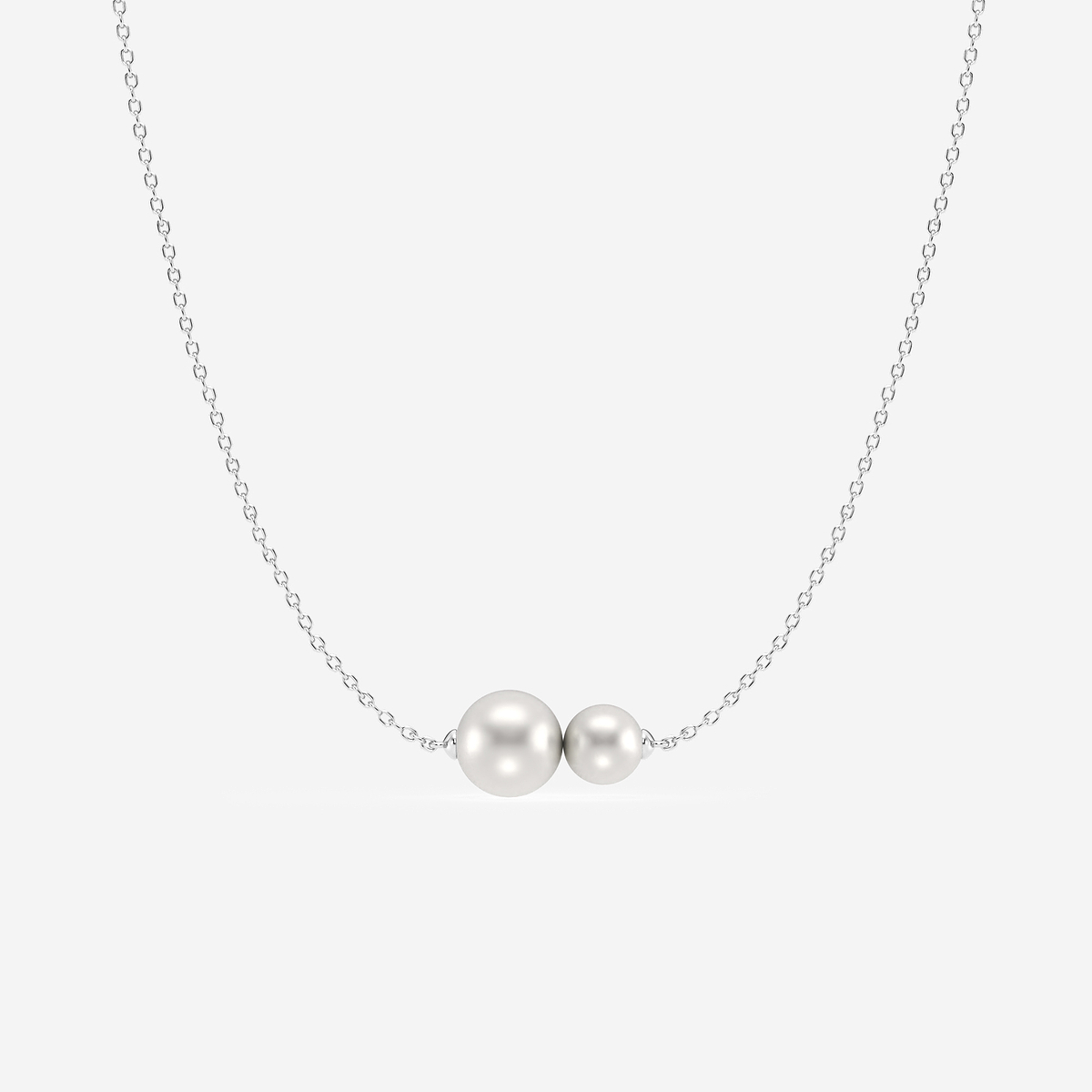 5.5 - 8.0 mm Cultured Freshwater Pearl Double Stone Adjustable Necklace