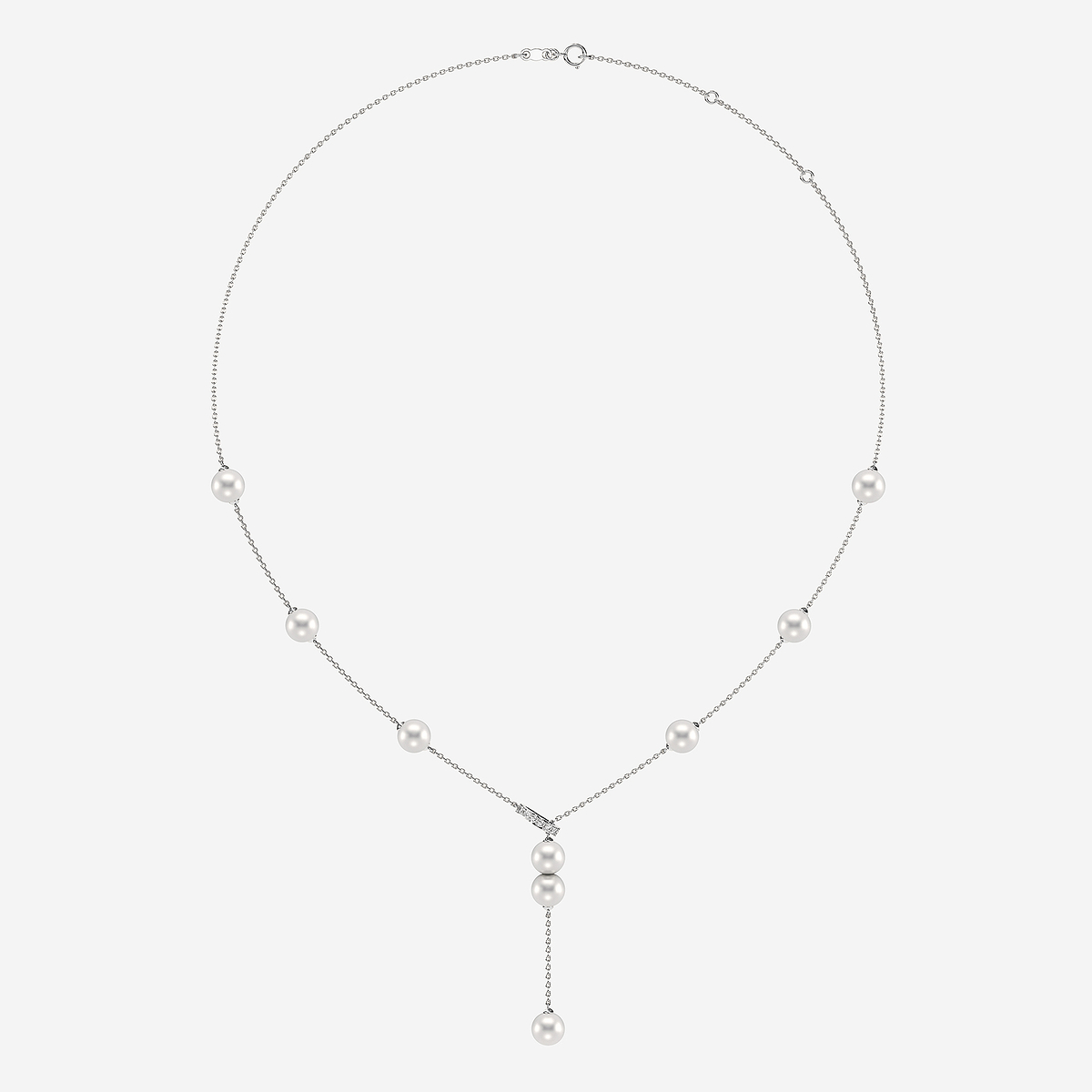 Additional Image 3 for  6.5 - 7.0 mm Cultured Freshwater Pearl and 1/8 ctw Lab Grown Diamond Lariat Necklace
