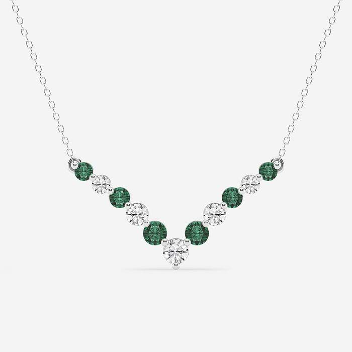 Emerald Chevron Round Fashion Necklace