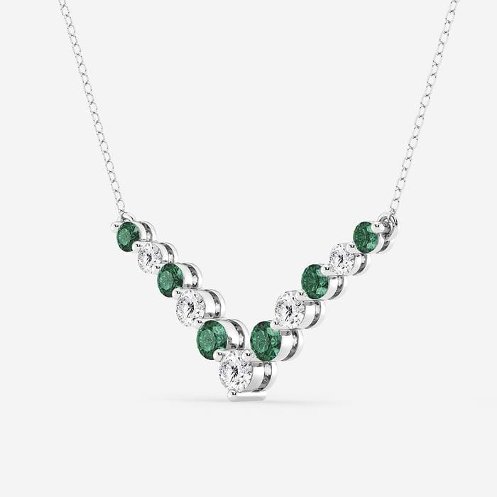 Emerald Chevron Round Fashion Necklace