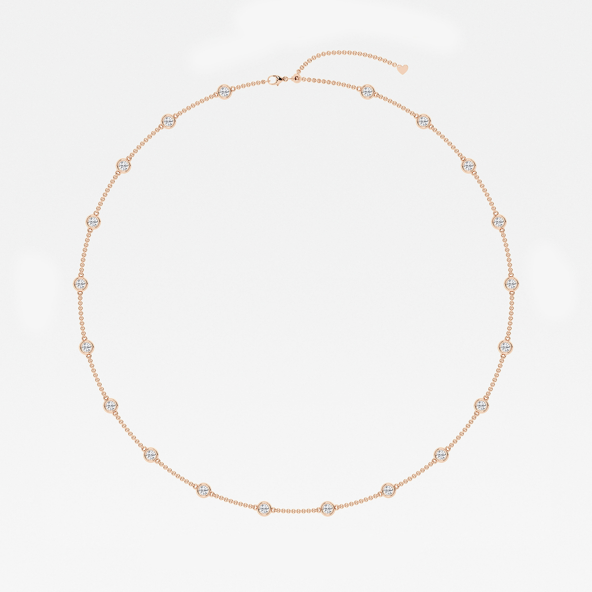 Additional Image 3 for  3 3/4 ctw Round Lab Grown Diamond Station Necklace