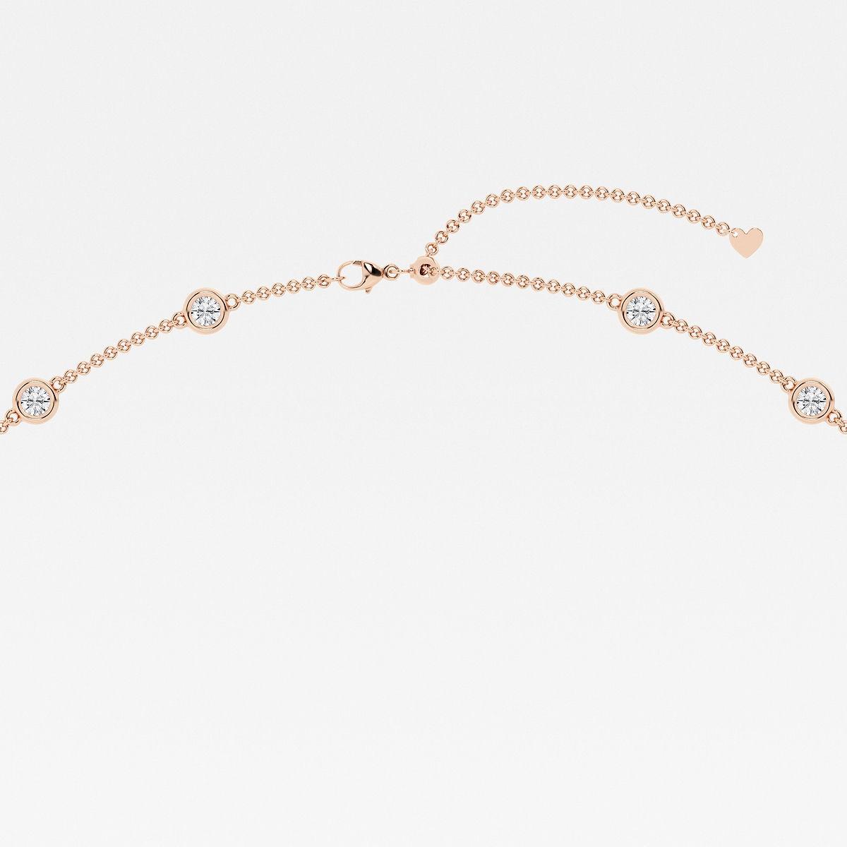 Additional Image 2 for  3 3/4 ctw Round Lab Grown Diamond Station Necklace