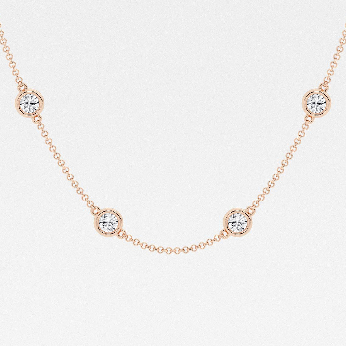 Additional Image 1 for  3 3/4 ctw Round Lab Grown Diamond Station Necklace