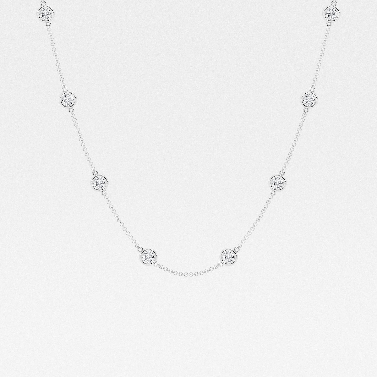 3 3/4 ctw Round Lab Grown Diamond Station Necklace