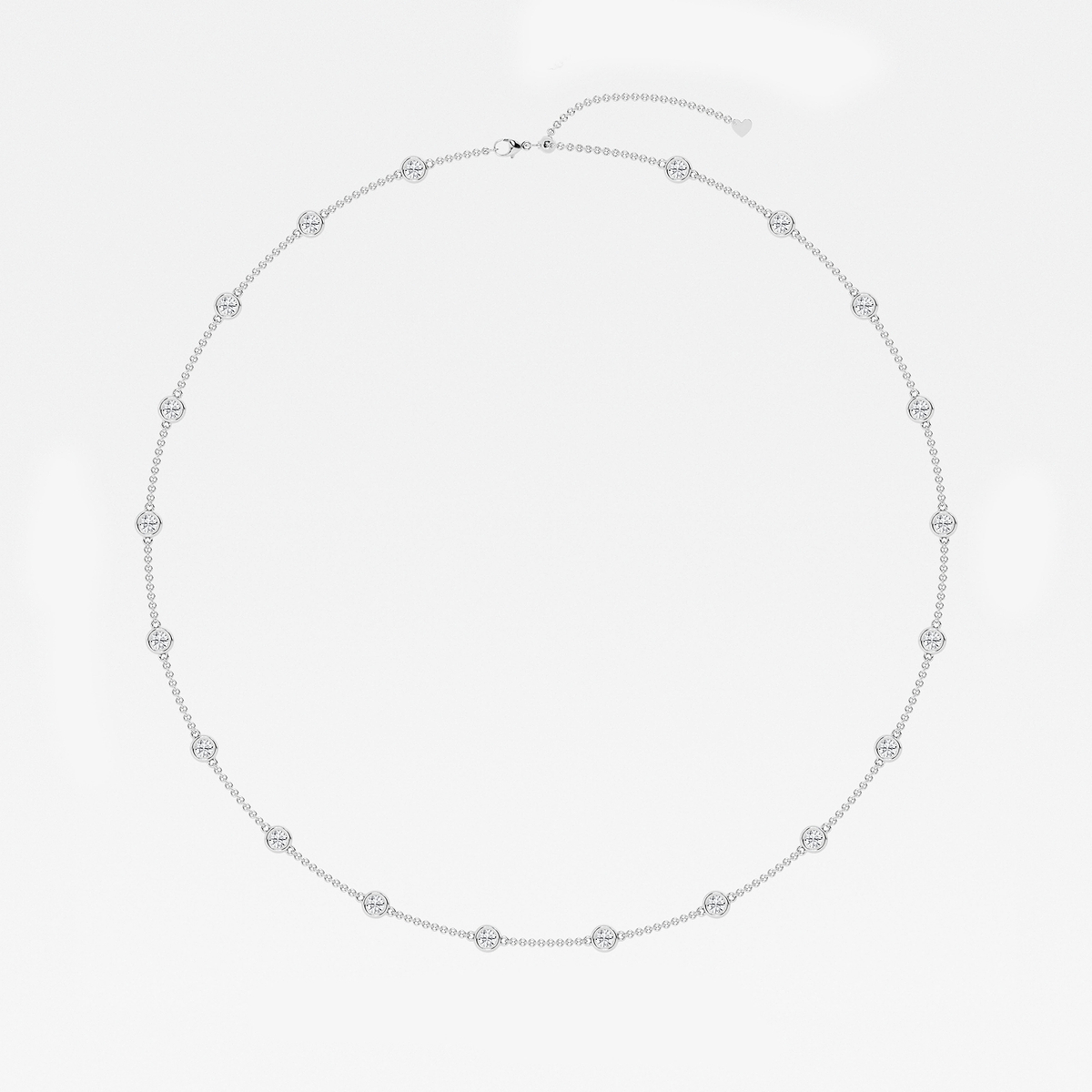 Additional Image 3 for  3 3/4 ctw Round Lab Grown Diamond Station Necklace