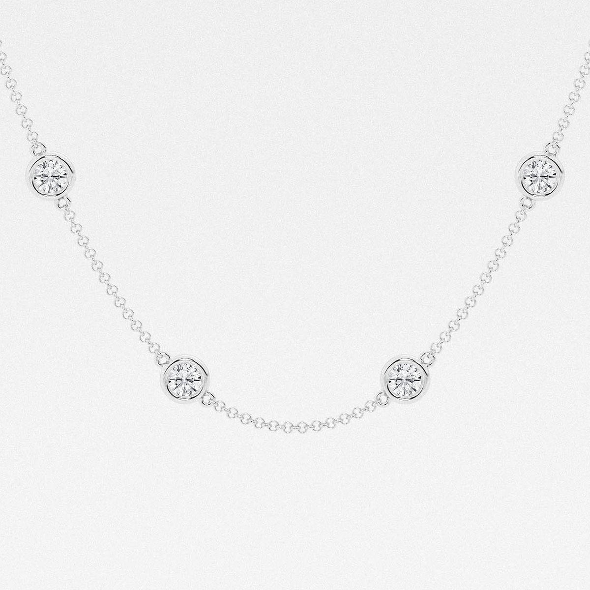 Additional Image 1 for  3 3/4 ctw Round Lab Grown Diamond Station Necklace