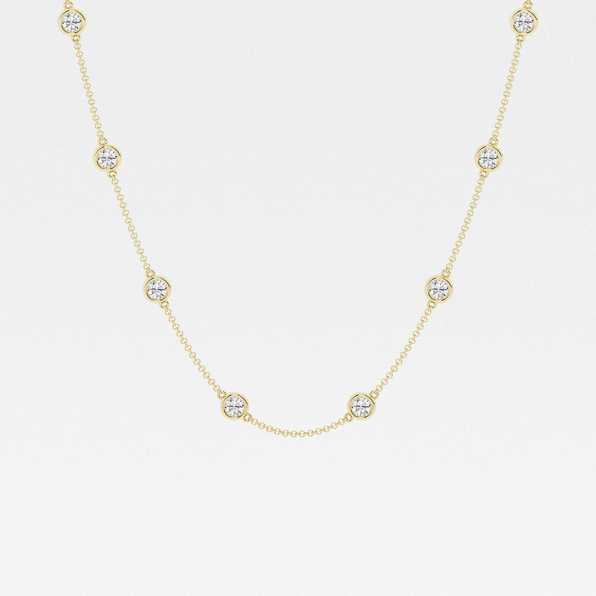 3 3/4 ctw Round Lab Grown Diamond Station Necklace