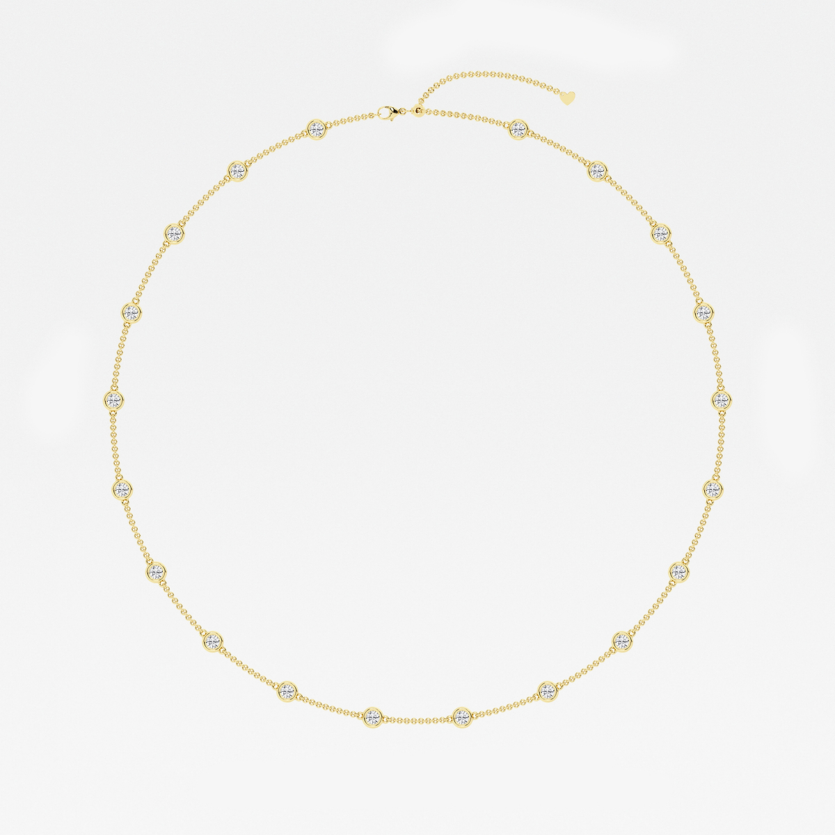 Additional Image 3 for  3 3/4 ctw Round Lab Grown Diamond Station Necklace