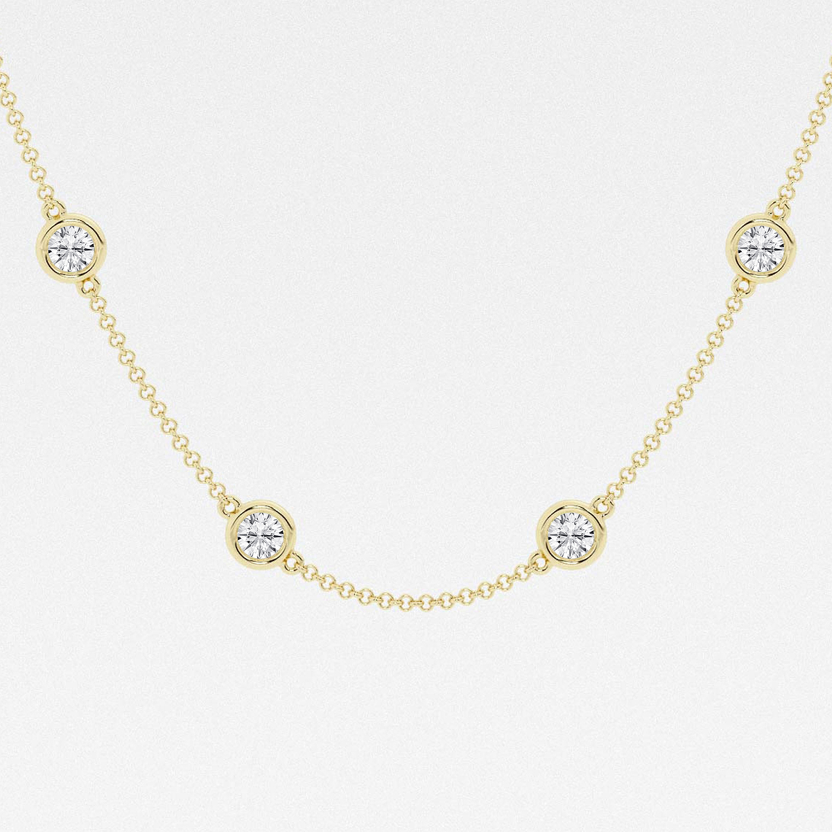 Additional Image 1 for  3 3/4 ctw Round Lab Grown Diamond Station Necklace