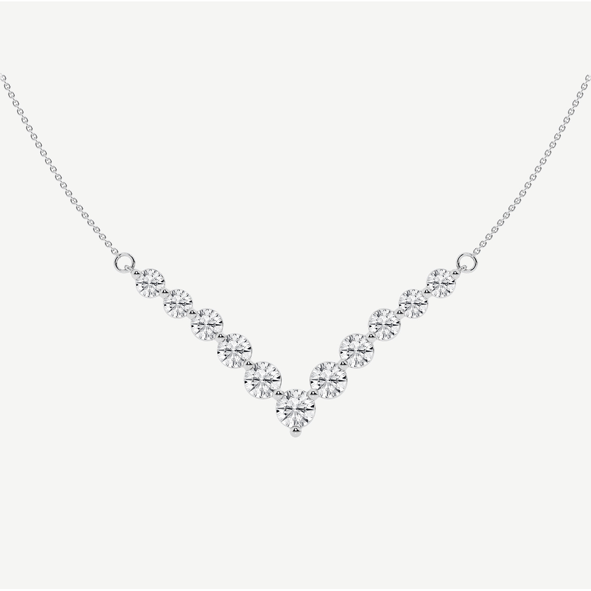 Additional Image 1 for  2 ctw Round Lab Grown Diamond Chevron Fashion Necklace