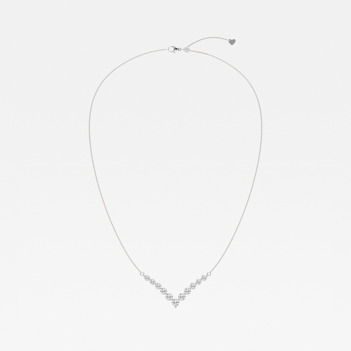 Additional Image 3 for  2 ctw Round Lab Grown Diamond Chevron Fashion Necklace