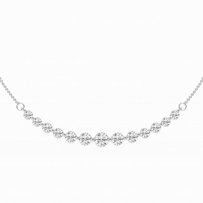 2 ctw Round Lab Grown Diamond Curved Center Fashion Necklace