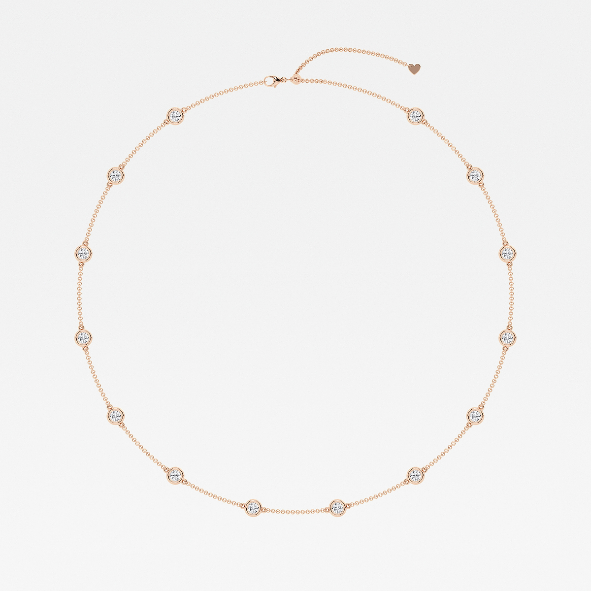 Additional Image 3 for  3 ctw Round Lab Grown Diamond Station Necklace