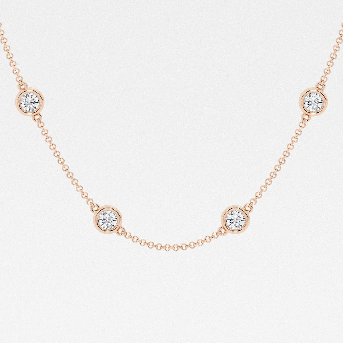 Additional Image 1 for  3 ctw Round Lab Grown Diamond Station Necklace
