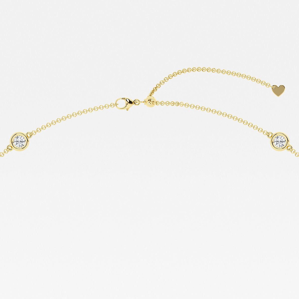 3 ctw Round Lab Grown Diamond Station Fashion Necklace 14K Yellow Gold, F, VS2