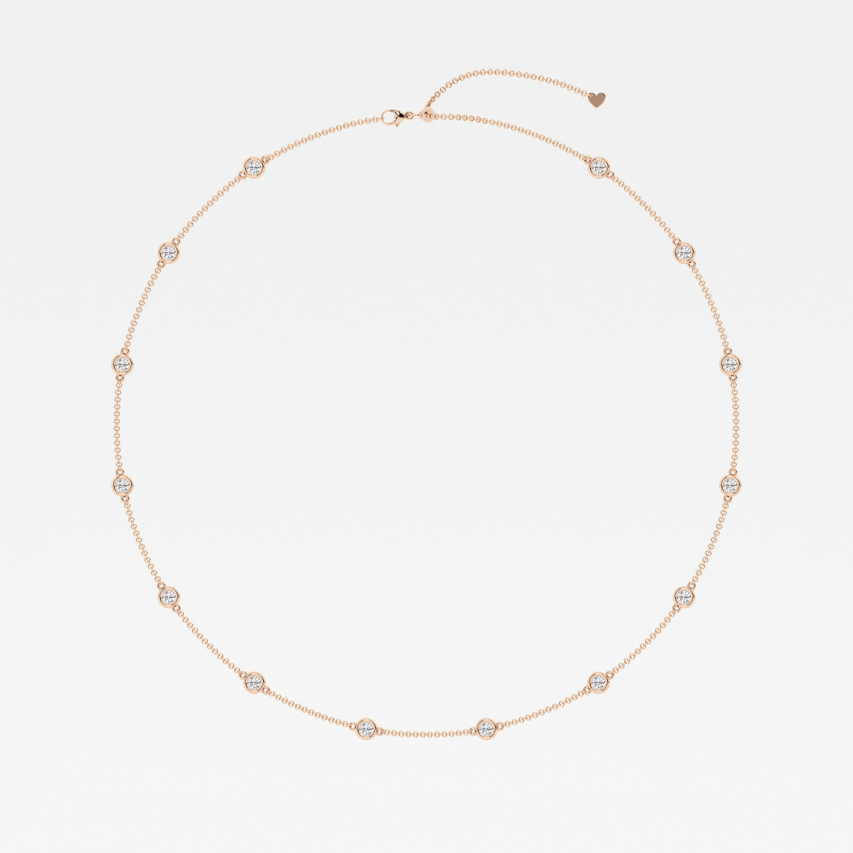 Additional Image 3 for  2 ctw Round Lab Grown Diamond Station Necklace