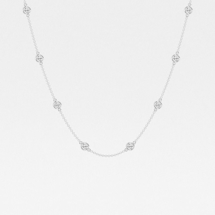 2 ctw Round Lab Grown Diamond Station Fashion Necklace