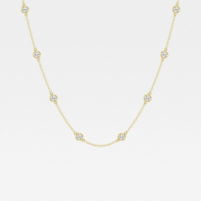 2 ctw Round Lab Grown Diamond Station Necklace