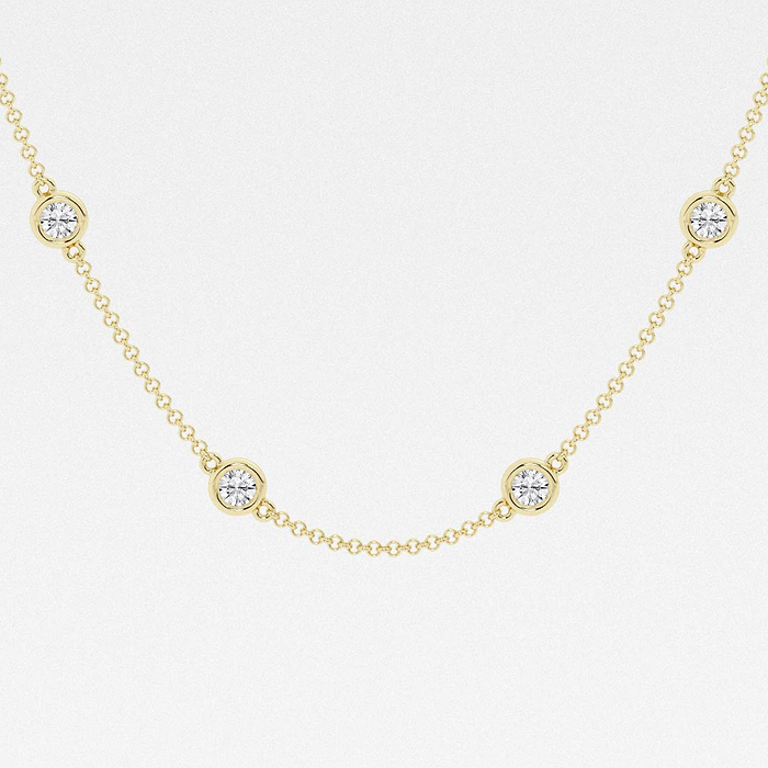 Station Round - 2 ctw Round Lab Grown Diamond Station Necklace